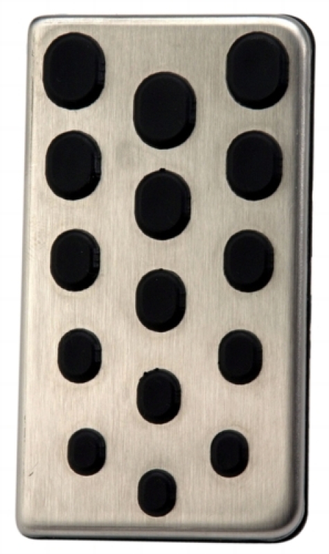 Ford Mustang Pedal Cover Kits - Left Foot - Ford Racing - Aluminum and Urethane Special Edition - Brushed Aluminum - `94-`02 Ford Mustang Pedal Cover Kits - Left Foot - Ford Racing - Aluminum and Urethane Special Edition - Brushed Aluminum - `94-`02